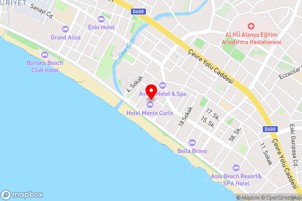Monte Carlo Hotel - Hotel Location Map
