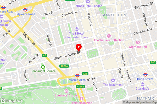 Nobu Hotel London Portman Square - Hotel Location Map