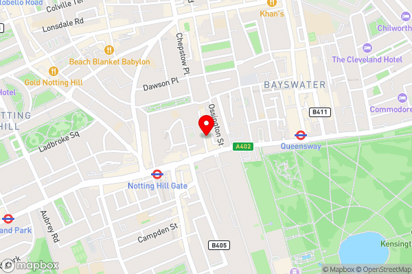 Notting Hill Gate Hotel - Hotel Location Map