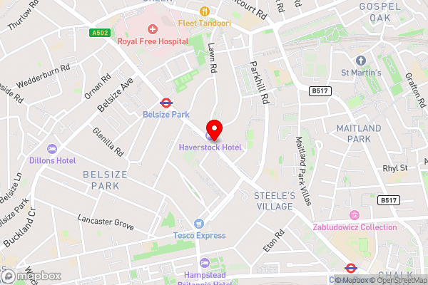 NOX Belsize Park - Hotel Location Map