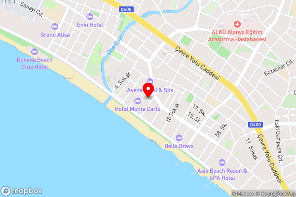 Oba Star Hotel - Ultra All Inclusive - Hotel Location Map