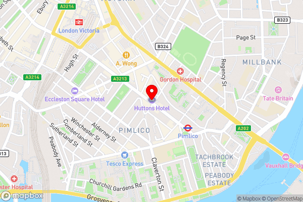 OYO Huttons Hotel, Victoria London - Hotel Location Map