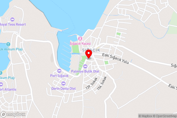Pia Butik Otel Sığacık - Hotel Location Map