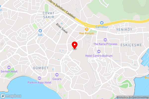 Pinky Apart Otel Bodrum - Hotel Location Map