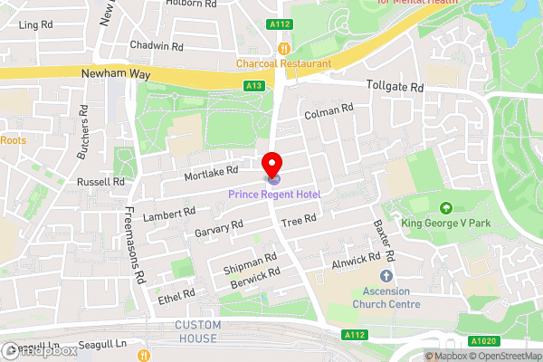 Prince Regent Hotel Excel London - Hotel Location Map
