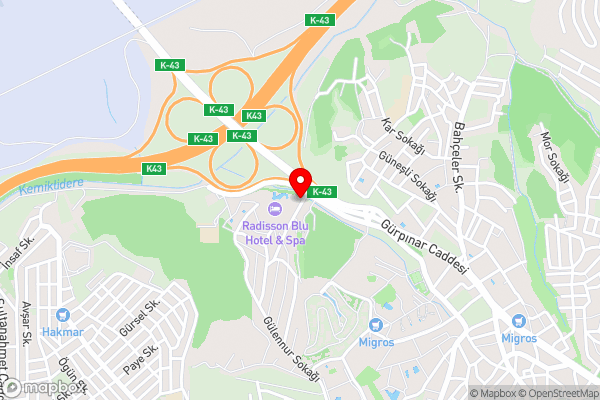 Radisson Blu Hotel & Spa, Istanbul Tuzla - Hotel Location Map