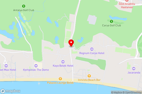 Regnum Carya - Hotel Location Map