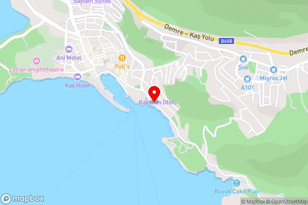 Rhapsody Hotel Kas - Hotel Location Map