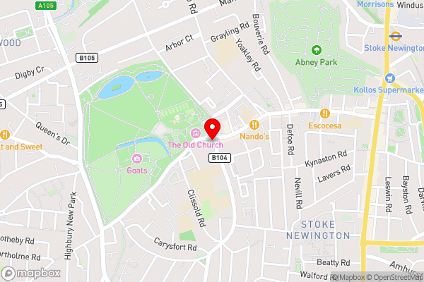 Rose and Crown Stoke Newington - Hotel Location Map