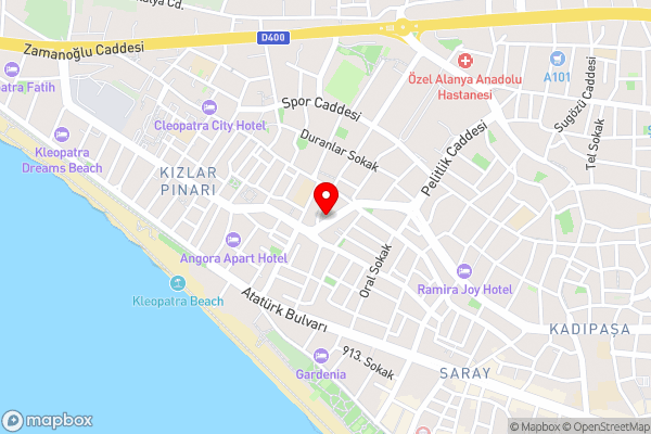 Royal Exclusive Kleopatra, beach - Hotel Location Map