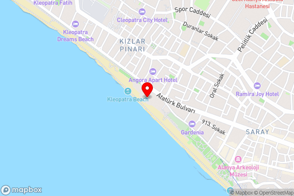 Royalisa Palmiye Beach Hotel Adult Only - Hotel Location Map