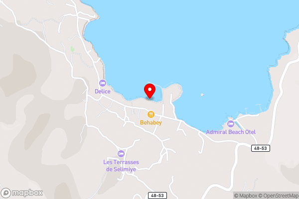 Selimiye Losta Beach - Hotel Location Map