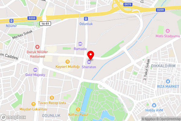 Sheraton Bursa Hotel - Hotel Location Map