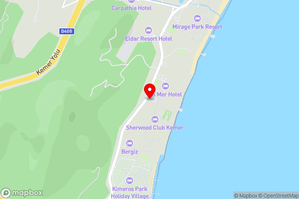 Sherwood Exclusive Kemer - Kids Concept - Hotel Location Map