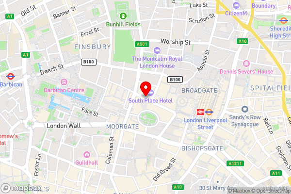 South Place Hotel - Hotel Location Map