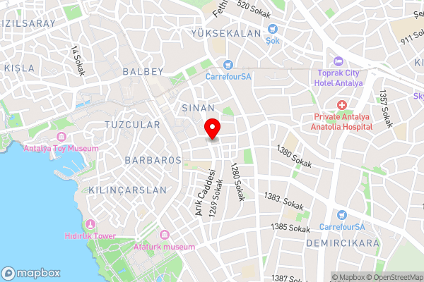 Studio Flat 3 min to Hadrians Gate in Antalya - Hotel Location Map