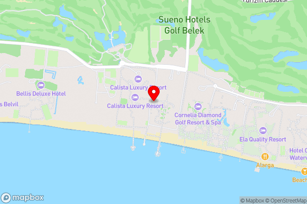 Sueno Hotels Deluxe Belek - Hotel Location Map