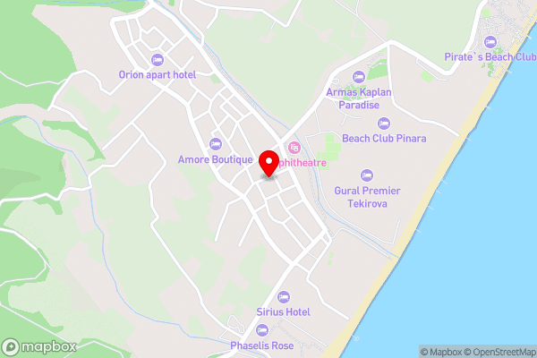 Tekirova Dora butik otel - Hotel Location Map