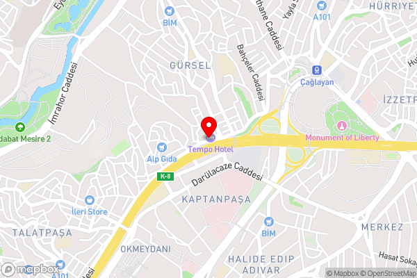 Tempo Hotel Caglayan - Hotel Location Map
