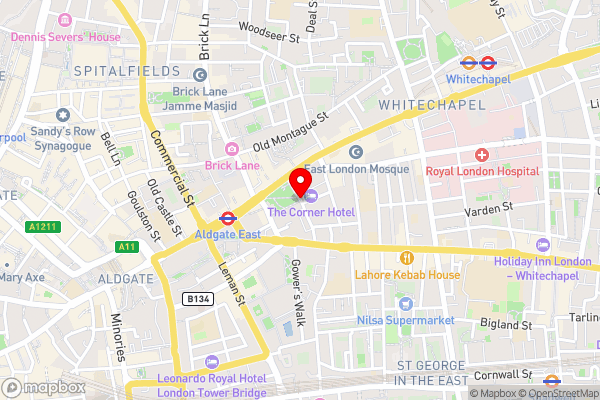 The Corner London City - Hotel Location Map