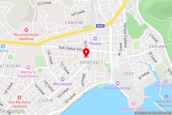 The Pera Hotel Marmaris - Hotel Location Map