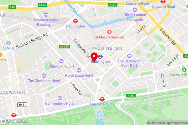 The Pride of Paddington - Hotel Location Map