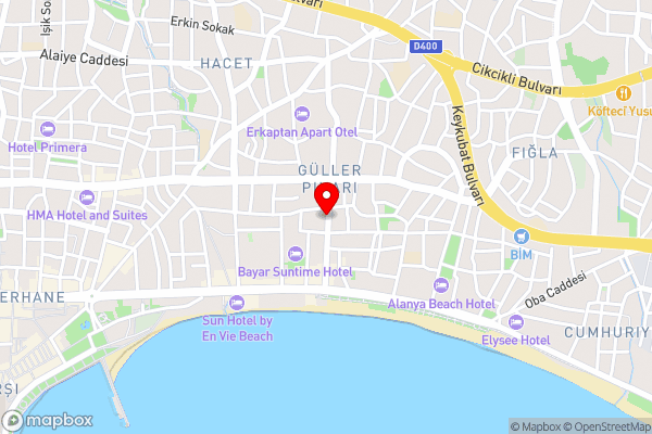 The Yacht apartments-tranquiliti and comfort in the heard of Alanya 200m to Keykubat beach - Hotel Location Map