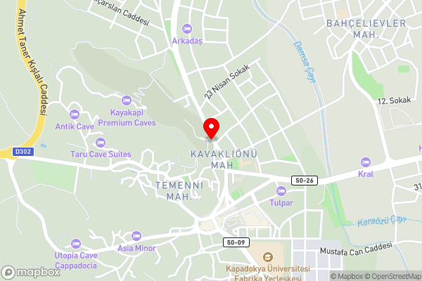 Under Cave Cappadocia - Hotel Location Map