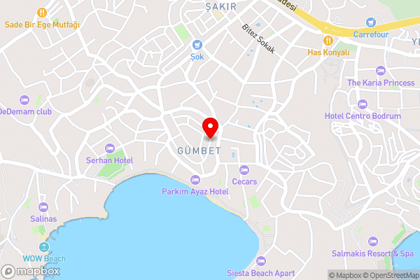 weekend bodrum hotel - Hotel Location Map