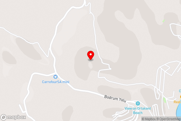 White House with Mediterranean Sea View near Camel Beach in Bodrum - Hotel Location Map