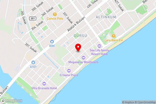 White Star Antalya - Hotel Location Map