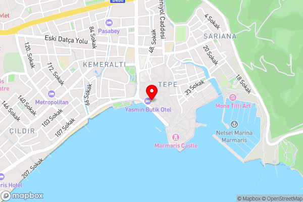 yasmin butik otel - Hotel Location Map