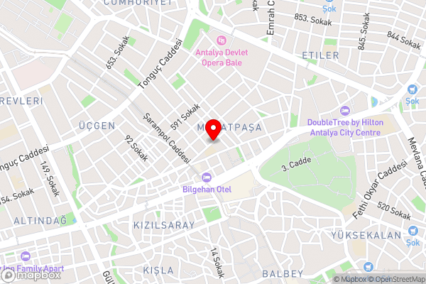 Yeşilyurt otel - Hotel Location Map