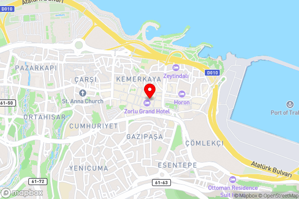 Zorlu Grand Hotel Trabzon - Hotel Location Map