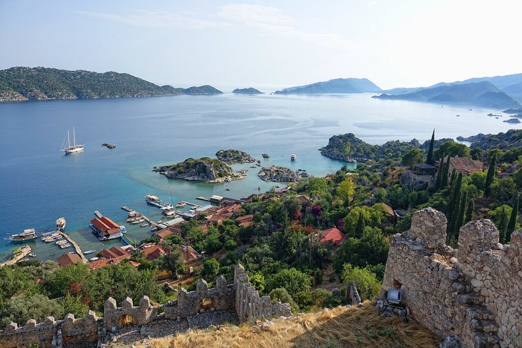 Kaleköy kalesinden Kekova Adası ve koylar